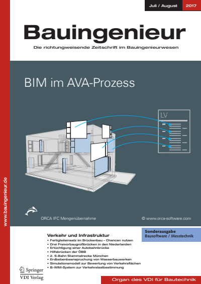 Cover of Volume: Bauingenieur Volume 92 (2017), Edition 07-08