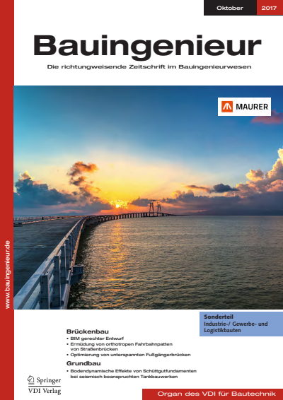 Cover of Volume: Bauingenieur Volume 92 (2017), Edition 10