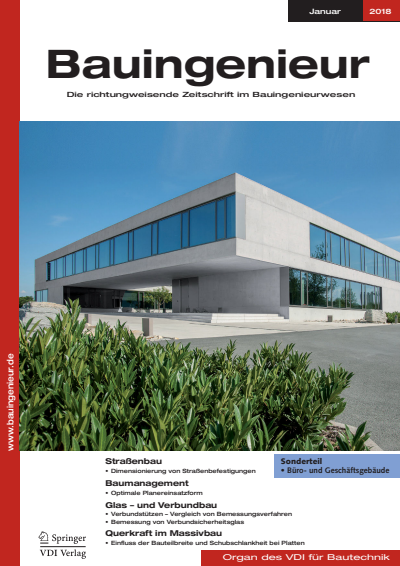 Cover of Volume: Bauingenieur Volume 93 (2018), Edition 01
