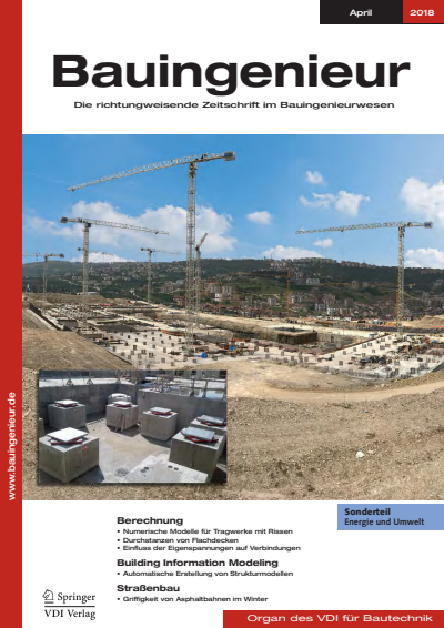 Cover of Volume: Bauingenieur Volume 93 (2018), Edition 04