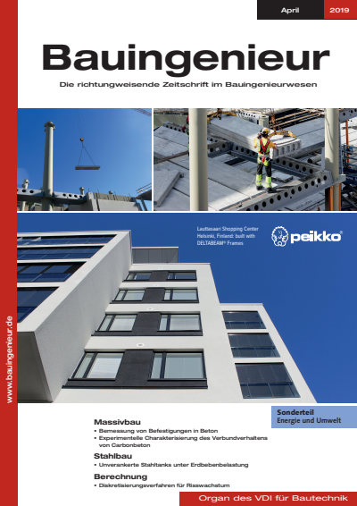 Cover of Volume: Bauingenieur Volume 94 (2019), Edition 04