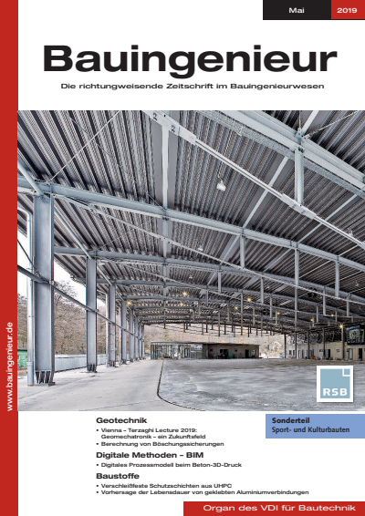 Cover of Volume: Bauingenieur Volume 94 (2019), Edition 05