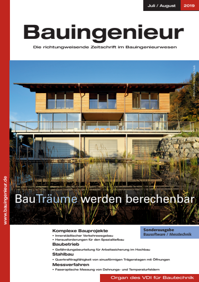 Cover of Volume: Bauingenieur Volume 94 (2019), Edition 07-08