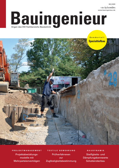 Cover der Ausgabe: Bauingenieur Jahrgang 95 (2020), Heft 09