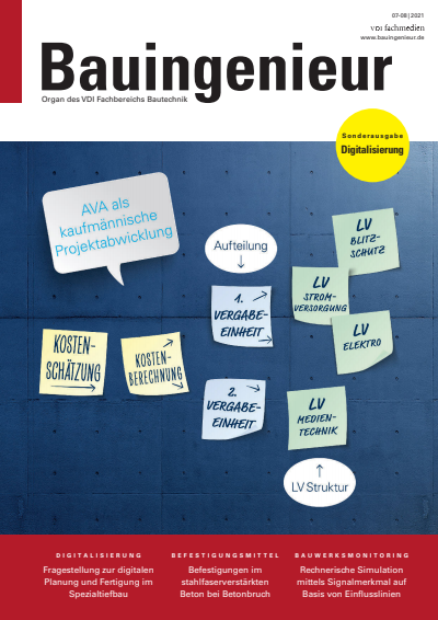 Cover of Volume: Bauingenieur Volume 96 (2021), Edition 07-08