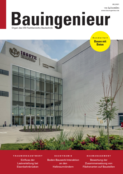 Cover der Ausgabe: Bauingenieur Jahrgang 96 (2021), Heft 09