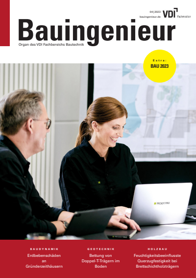 Cover der Ausgabe: Bauingenieur Jahrgang 98 (2023), Heft 04