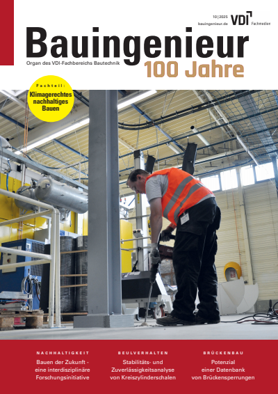 Cover of Volume: Bauingenieur Volume 100 (2025), Edition 10