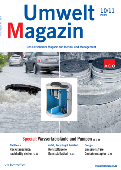 Cover der Ausgabe: UmweltMagazin Jahrgang 49 (2019), Heft 10-11