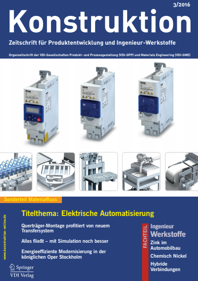 Cover der Ausgabe: Konstruktion Jahrgang 68 (2016), Heft 03