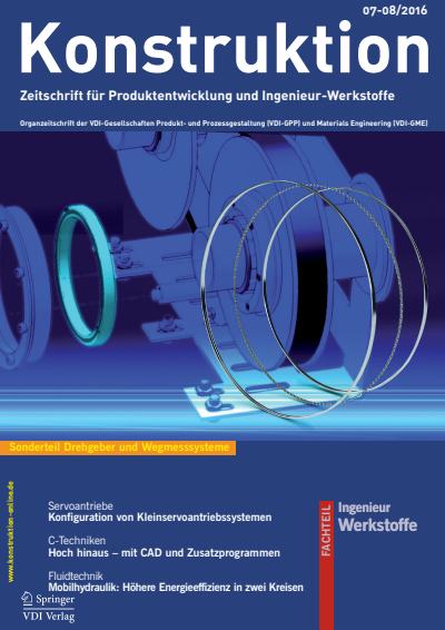 Cover der Ausgabe: Konstruktion Jahrgang 68 (2016), Heft 07-08