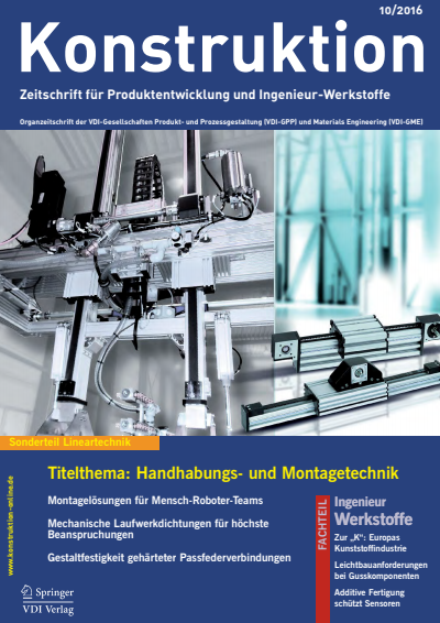 Cover der Ausgabe: Konstruktion Jahrgang 68 (2016), Heft 10