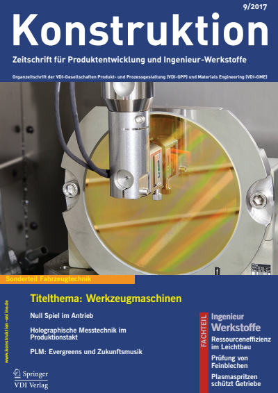 Cover der Ausgabe: Konstruktion Jahrgang 69 (2017), Heft 09