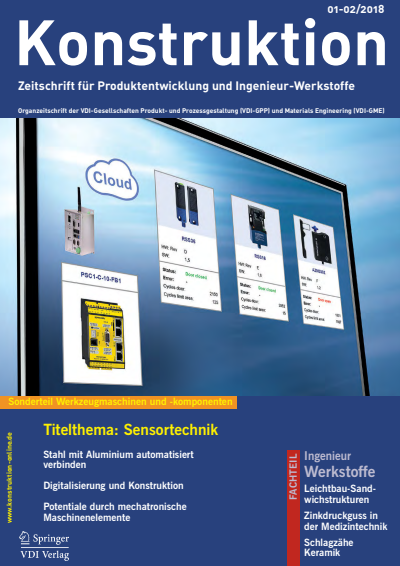 Cover der Ausgabe: Konstruktion Jahrgang 70 (2018), Heft 01-02