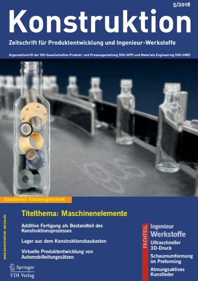 Cover der Ausgabe: Konstruktion Jahrgang 70 (2018), Heft 05