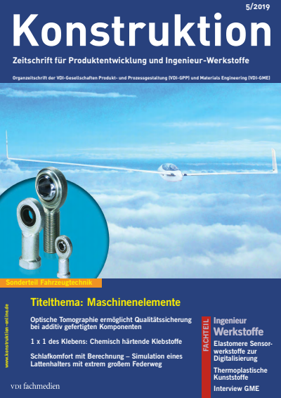Cover der Ausgabe: Konstruktion Jahrgang 71 (2019), Heft 05