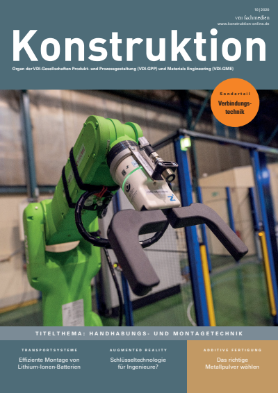 Cover der Ausgabe: Konstruktion Jahrgang 72 (2020), Heft 10