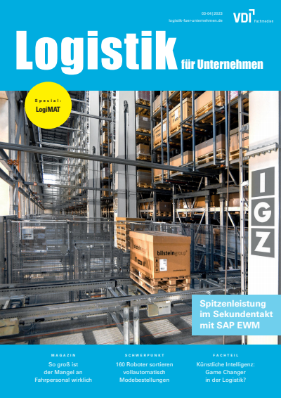 Cover der Ausgabe: Logistik für Unternehmen Jahrgang 37 (2023), Heft 03-04