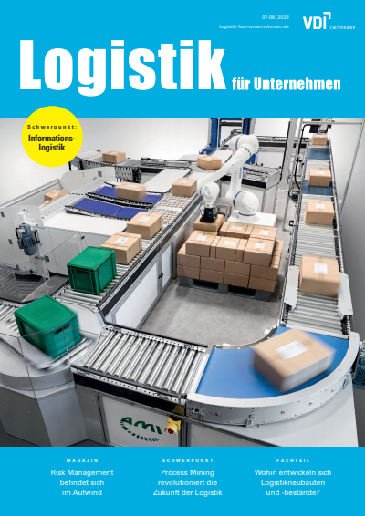 Cover der Ausgabe: Logistik für Unternehmen Jahrgang 37 (2023), Heft 07-08
