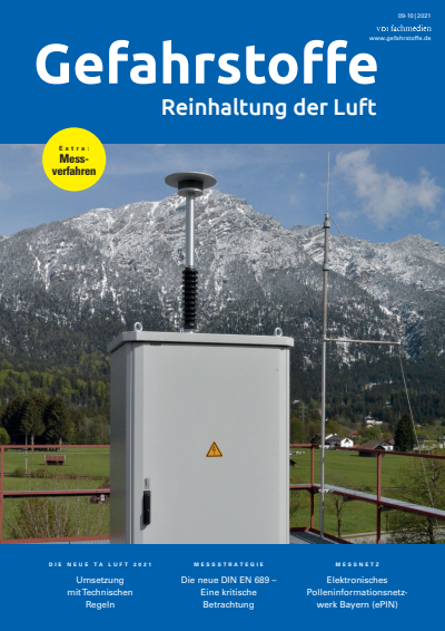Cover der Ausgabe: Gefahrstoffe Jahrgang 81 (2021), Heft 09-10