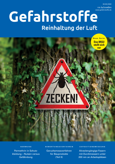 Cover der Ausgabe: Gefahrstoffe Jahrgang 82 (2022), Heft 03-04