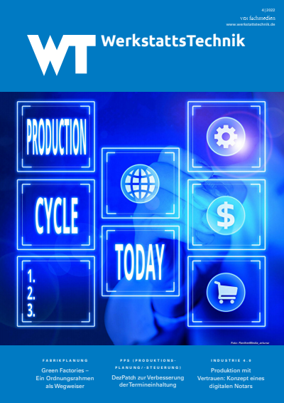Cover der Ausgabe: wt Werkstattstechnik online Jahrgang 112 (2022), Heft 04