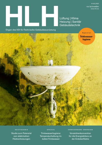 Cover der Ausgabe: HLH Jahrgang 74 (2023), Heft 01-02