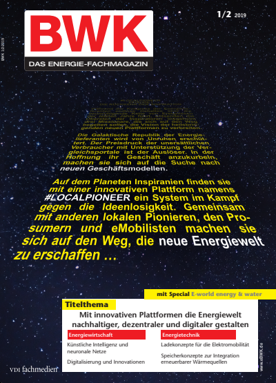 Cover of Volume: BWK ENERGIE. Volume 71 (2019), Edition 01-02