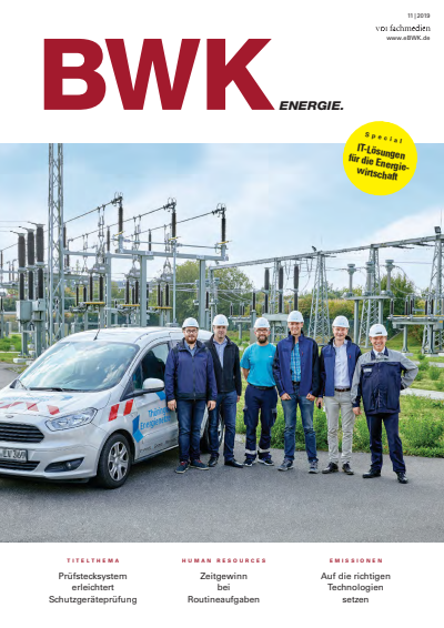 Cover der Ausgabe: BWK ENERGIE. Jahrgang 71 (2019), Heft 11