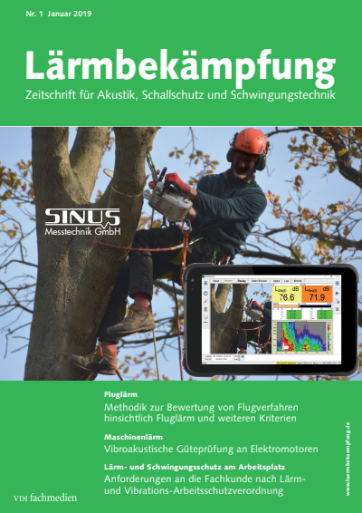 Cover der Ausgabe: Lärmbekämpfung Jahrgang 14 (2019), Heft 01