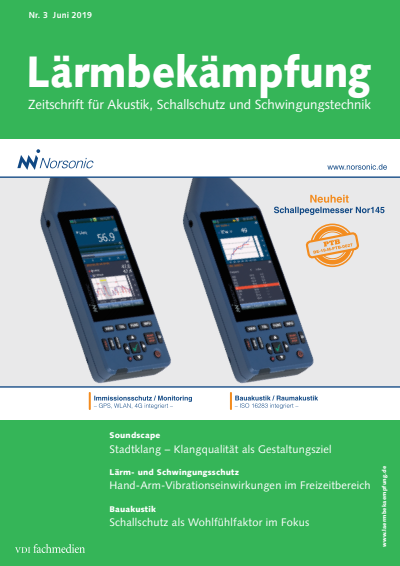 Cover der Ausgabe: Lärmbekämpfung Jahrgang 14 (2019), Heft 03