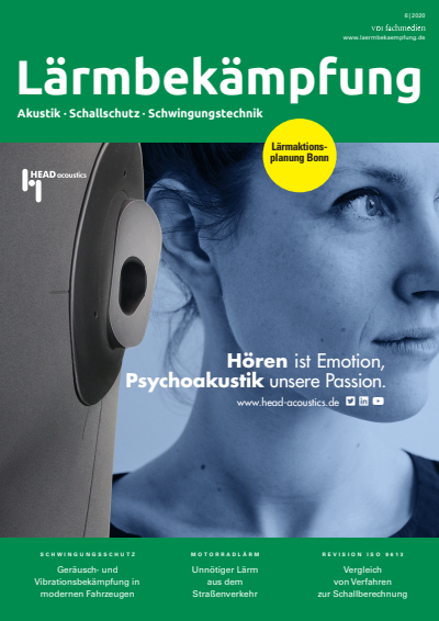 Cover der Ausgabe: Lärmbekämpfung Jahrgang 15 (2020), Heft 06