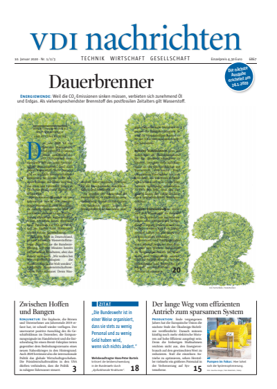 Cover der Ausgabe: VDI nachrichten Jahrgang 74 (2020), Heft 01-02-03