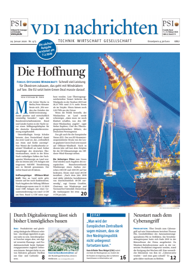 Cover of Volume: VDI nachrichten Volume 74 (2020), Edition 04-05