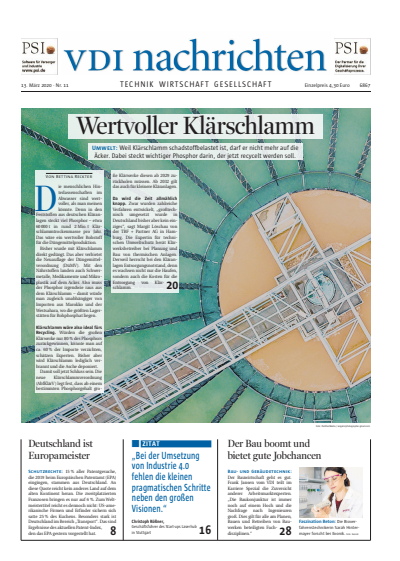 Cover der Ausgabe: VDI nachrichten Jahrgang 74 (2020), Heft 11
