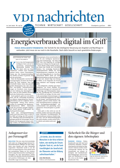 Cover of Volume: VDI nachrichten Volume 74 (2020), Edition 24-25