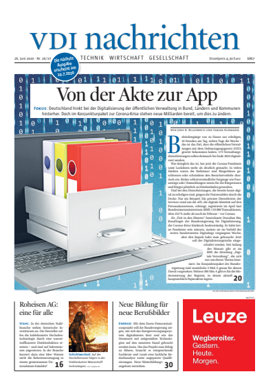 Cover of Volume: VDI nachrichten Volume 74 (2020), Edition 26-27