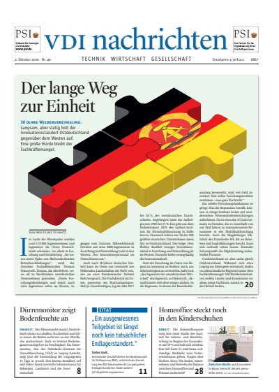 Cover of Volume: VDI nachrichten Volume 74 (2020), Edition 40