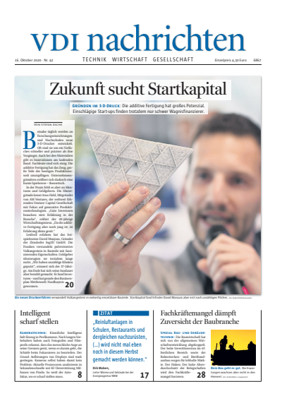 Cover of Volume: VDI nachrichten Volume 74 (2020), Edition 42