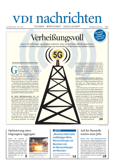 Cover der Ausgabe: VDI nachrichten Jahrgang 75 (2021), Heft 01-02-03