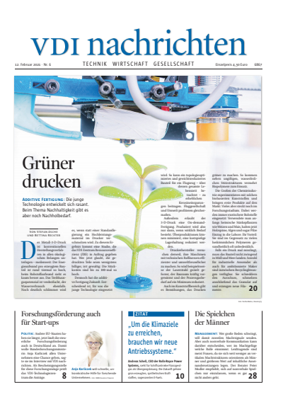 Cover of Volume: VDI nachrichten Volume 75 (2021), Edition 06