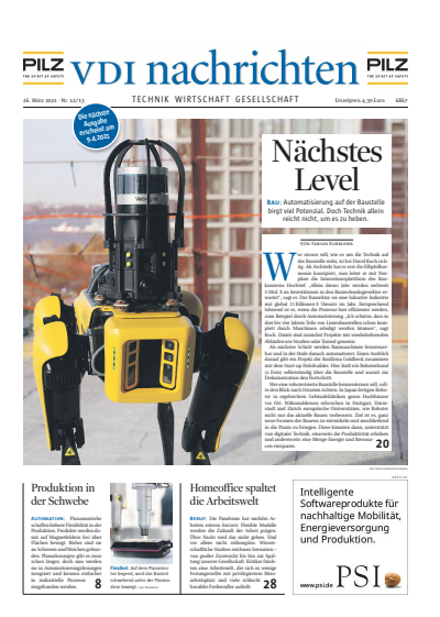 Cover of Volume: VDI nachrichten Volume 75 (2021), Edition 12-13