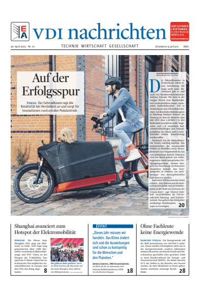 Cover of Volume: VDI nachrichten Volume 75 (2021), Edition 17