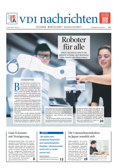 Cover of Volume: VDI nachrichten Volume 75 (2021), Edition 22