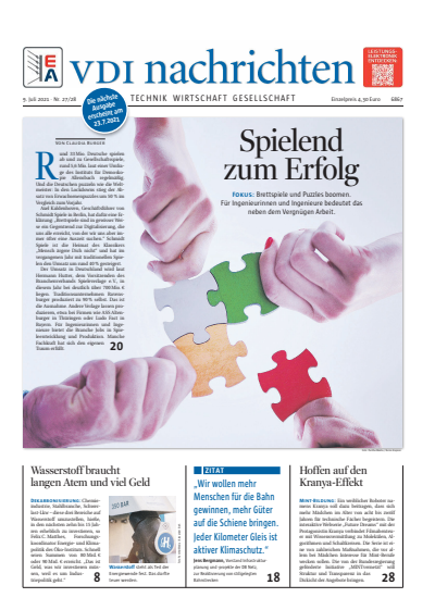 Cover der Ausgabe: VDI nachrichten Jahrgang 75 (2021), Heft 27-28