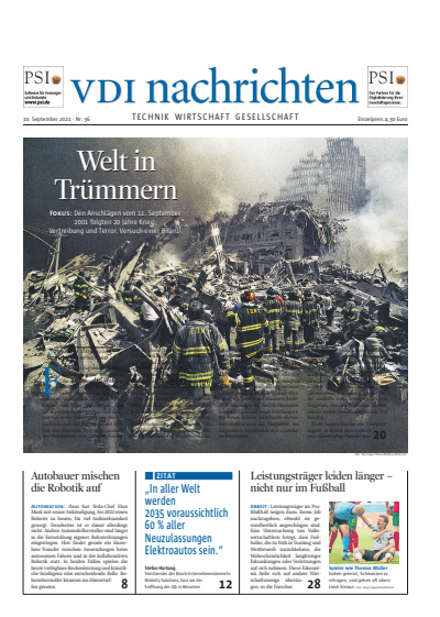 Cover of Volume: VDI nachrichten Volume 75 (2021), Edition 36