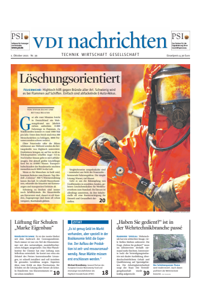 Cover of Volume: VDI nachrichten Volume 75 (2021), Edition 39