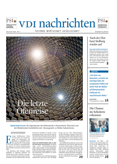 Cover of Volume: VDI nachrichten Volume 76 (2022), Edition 02
