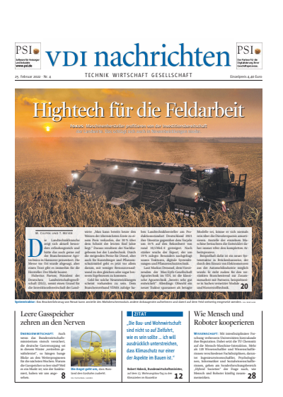 Cover of Volume: VDI nachrichten Volume 76 (2022), Edition 04