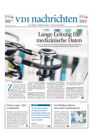 Cover of Volume: VDI nachrichten Volume 76 (2022), Edition 05